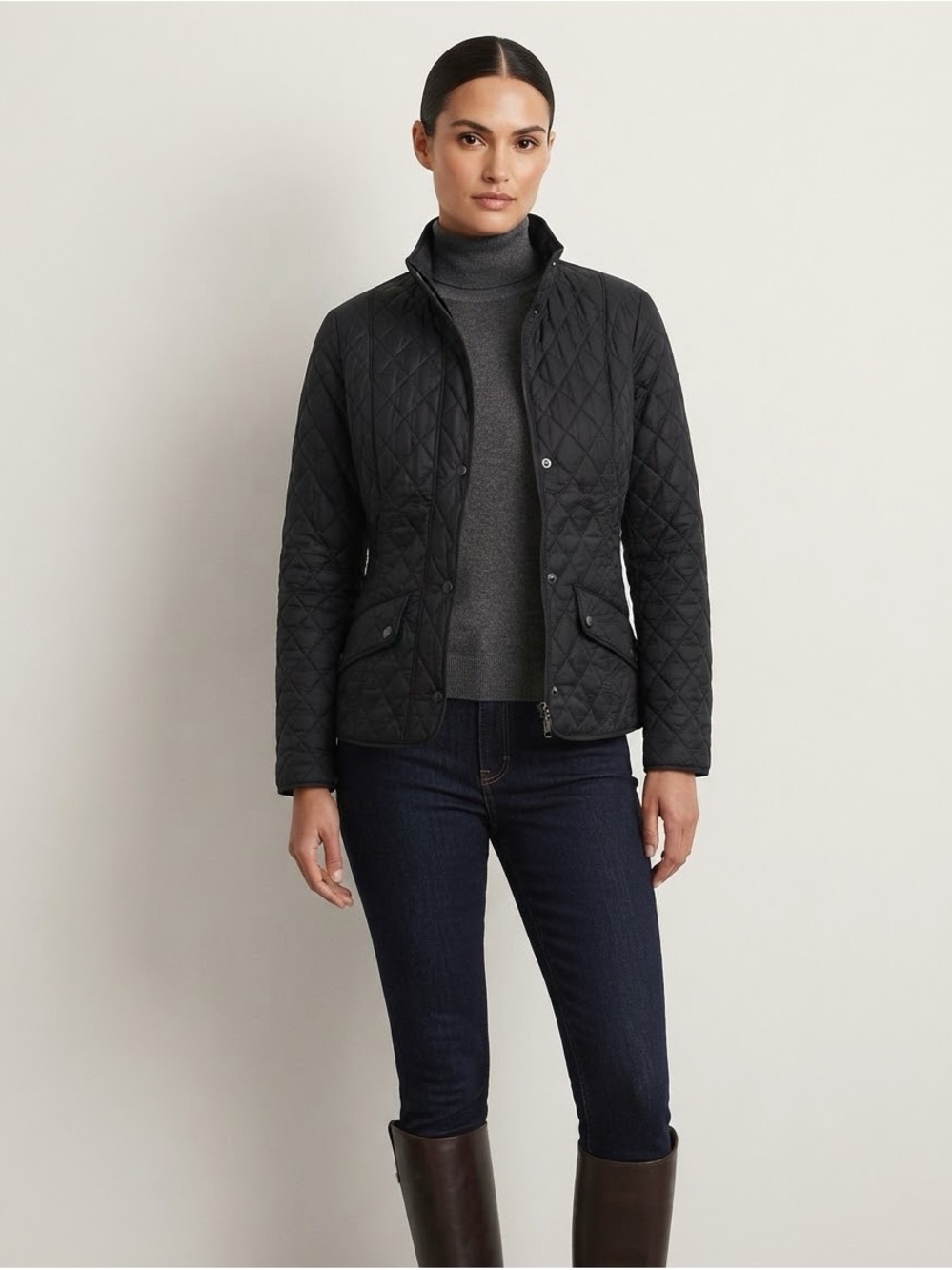 Barbour Black Quilted Utility Jacket